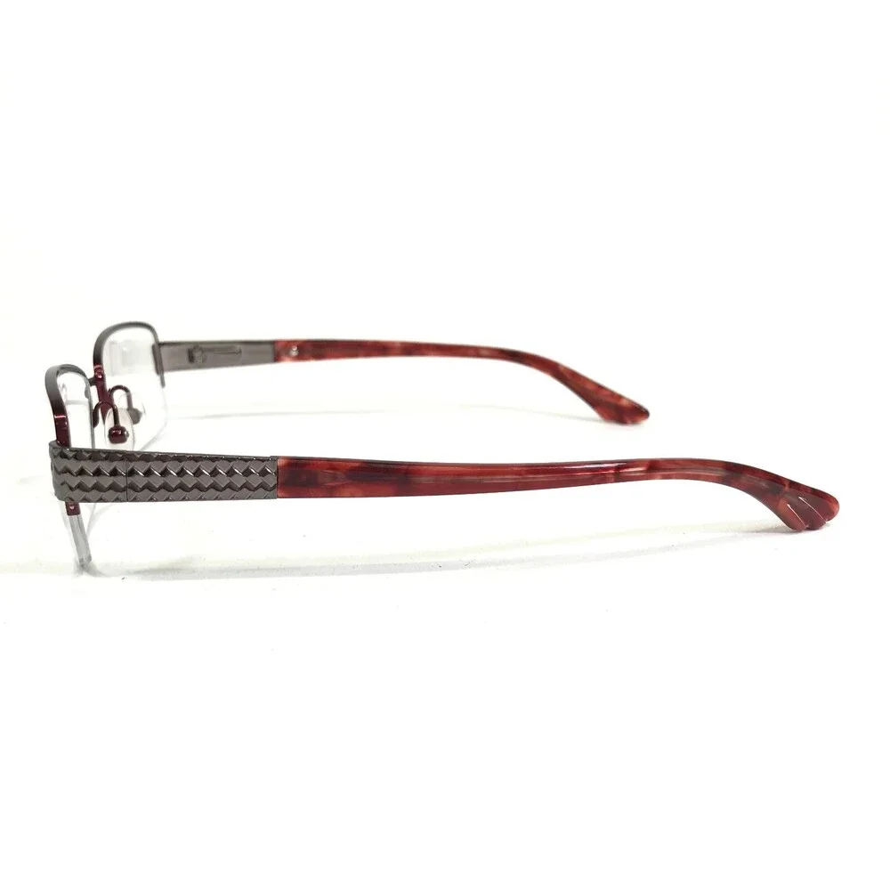 Dana Buchman Eyeglasses Frames ANNICE BU Gray Red Rectangular Half Rim 52-17-133